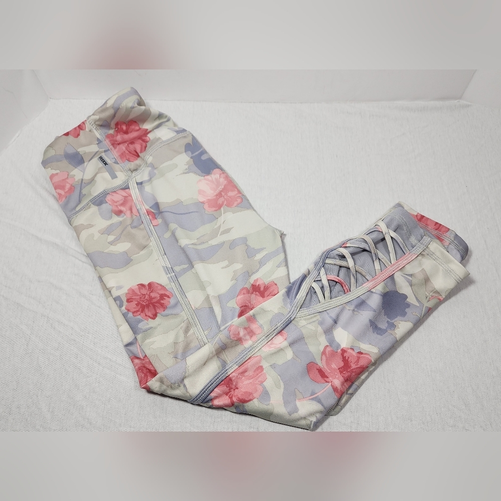 RBX CROP WOMEN'S YOGA LEGGINGS, SIZE MEDIUM, FLORAL